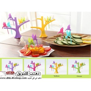 شوك على شكل طيور و شجرة ملونة للفاكهة 